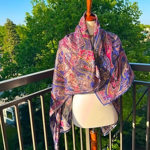 Gorgeous paisley large pashmina  /wrap glimmer threaded